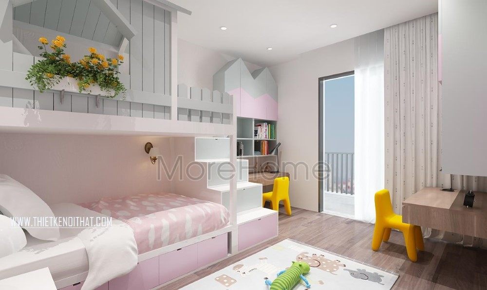 Thiết kế nội thất phòng ngủ con căn hộ chung cư Penthouse Imperia Garden